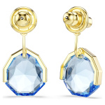 Gema earring jackets Blue, Gold-tone plated